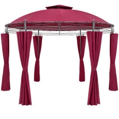 Pavillon Toscana Bordeauxviolett Ø3,5m UV-Schutz 50+