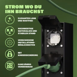 Gartensteckdose Schwarz 2er-Stecker 23x7x7cm 20 Gartensteckdose Schwarz 2er-Stecker 23x7x7cm -Gartenmöbel Geschäft f124008072100e3cf80e265f84eee8e8 03 109602 on dts amz high de 1 1