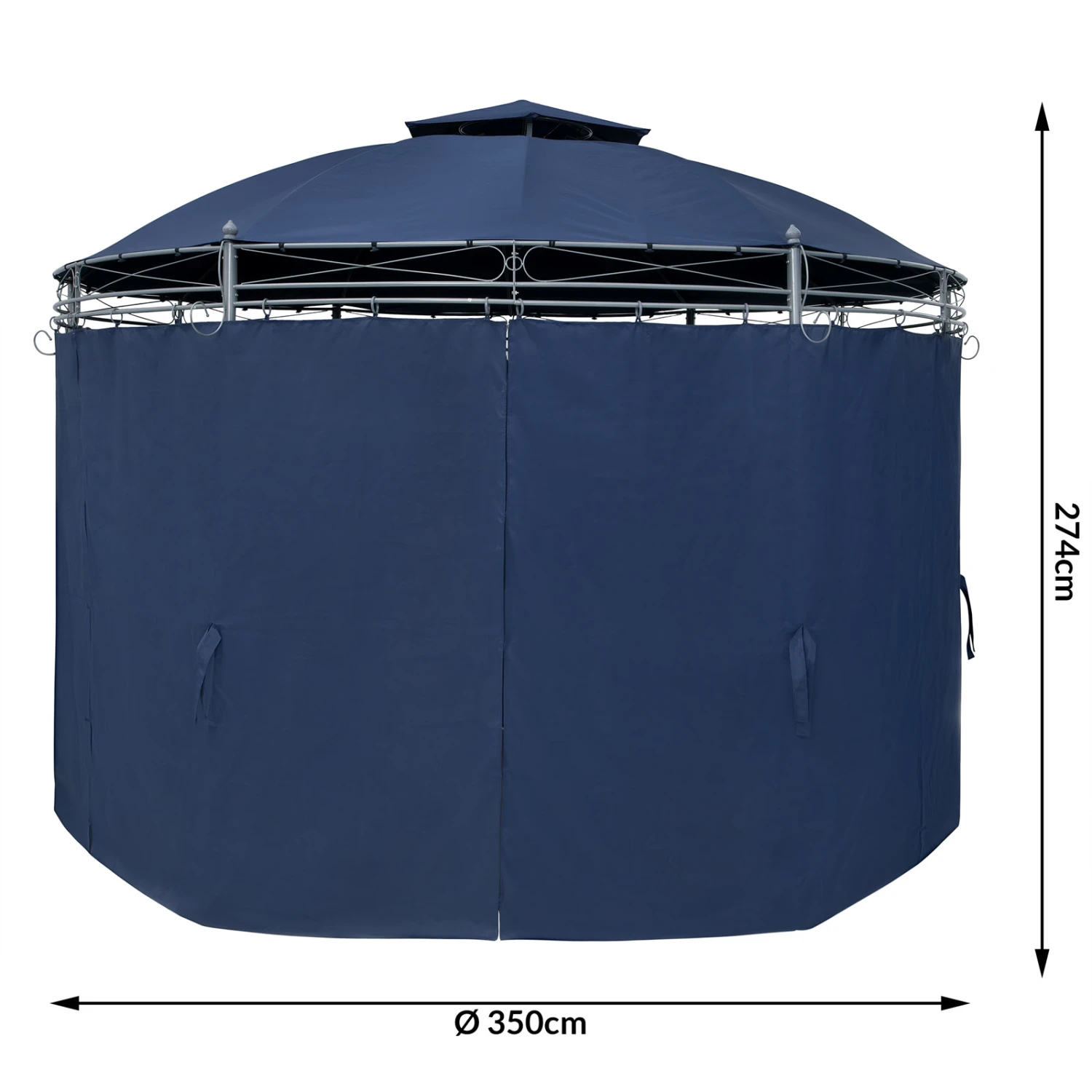 Pavillon Toscana Blau Ø3,5m UV-Schutz 50+ 8 Pavillon Toscana Blau Ø3,5m UV-Schutz 50+ – Bild 6