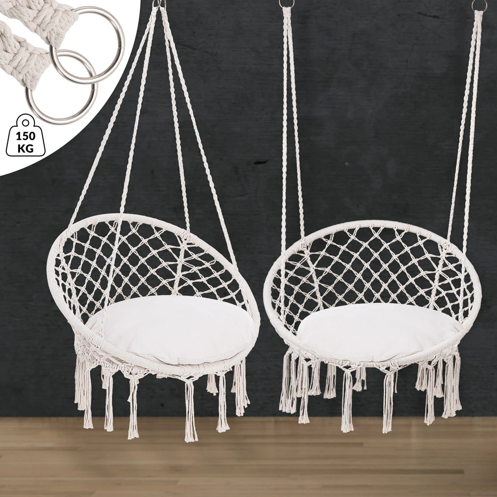 Hängesessel Creme 80x60x140cm 6 Hängesessel Creme 80x60x140cm – Bild 4