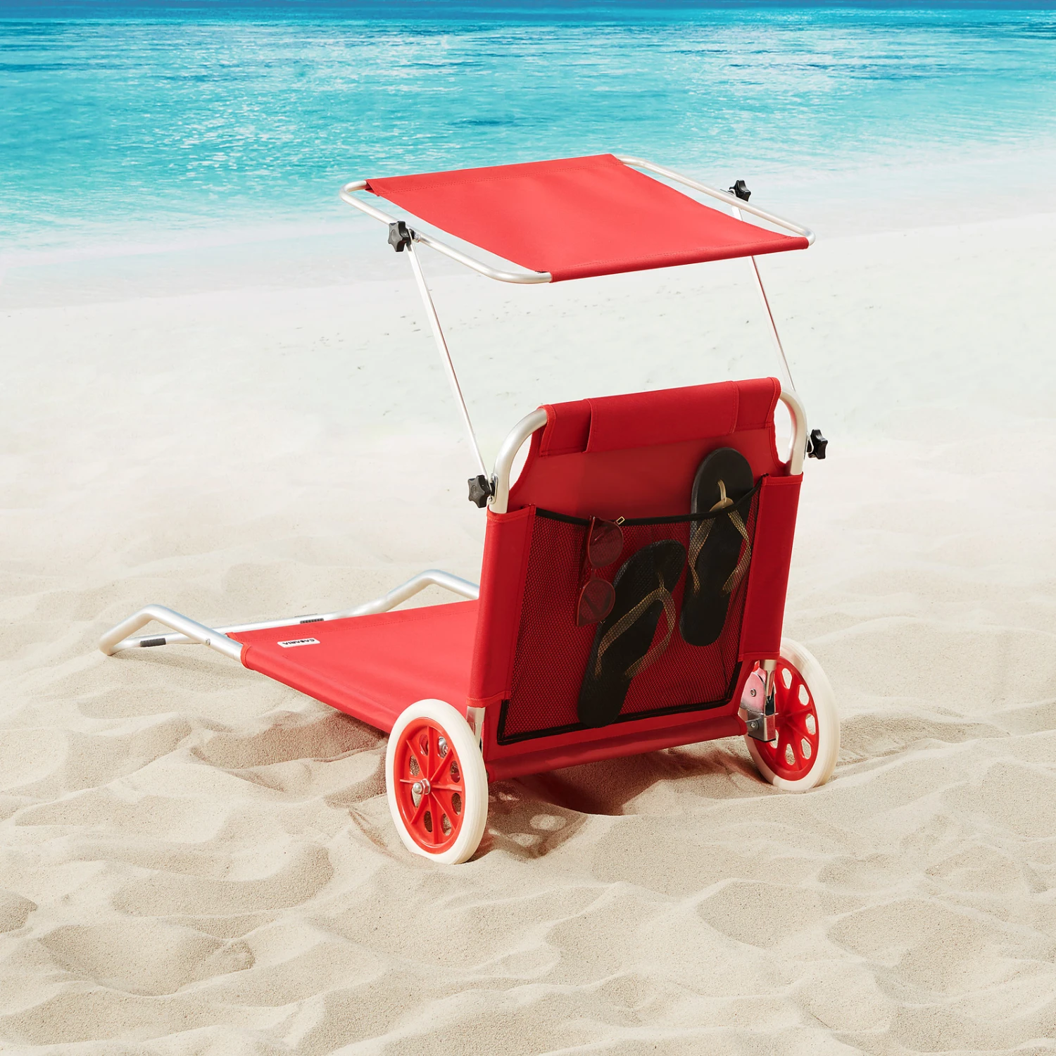 Sonnenliege Kreta Rot Alu Mit Rollen 8 Sonnenliege Kreta Rot Alu Mit Rollen – Bild 6