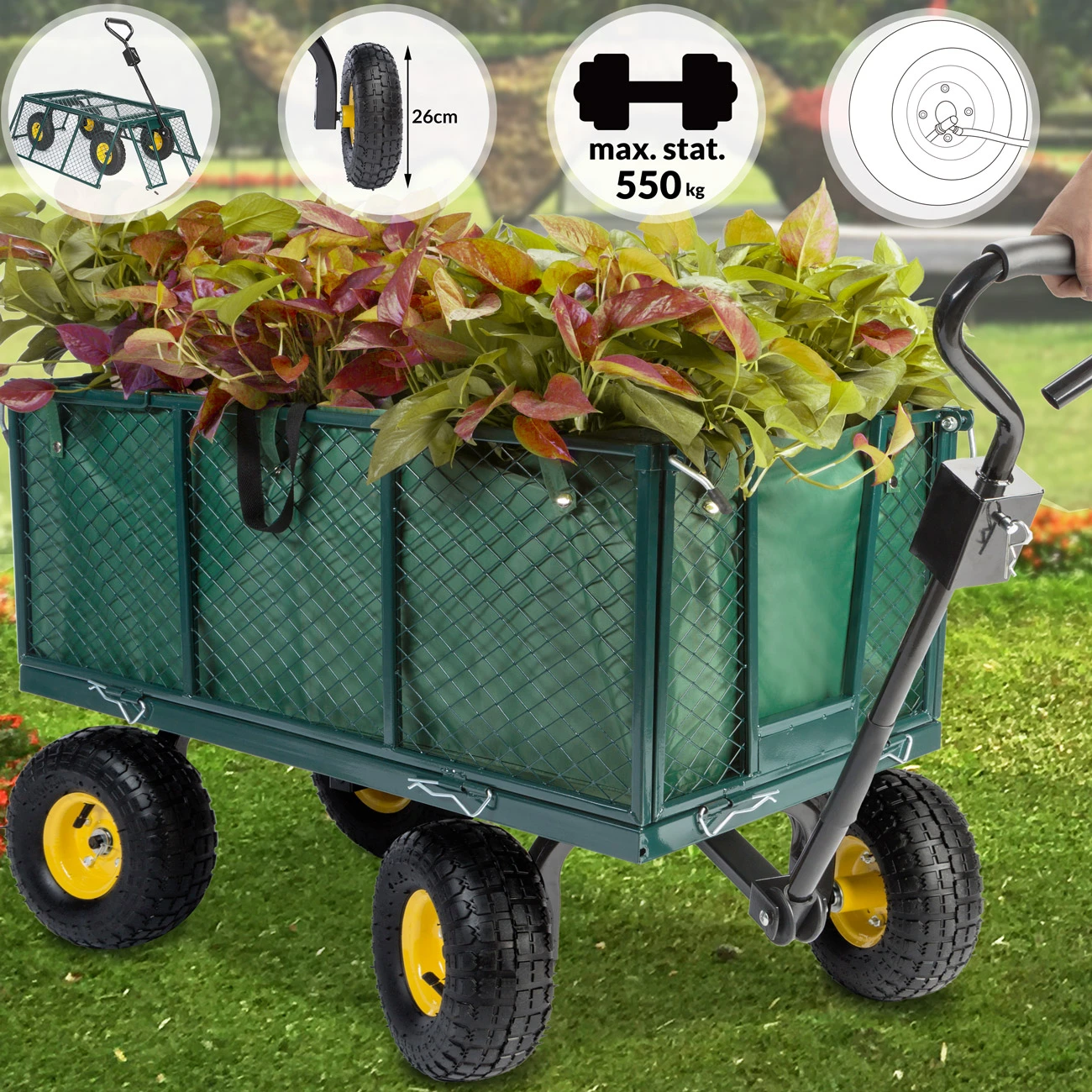 Transportwagen Grün 114x52x64cm 550kg 9 Transportwagen Grün 114x52x64cm 550kg – Bild 7