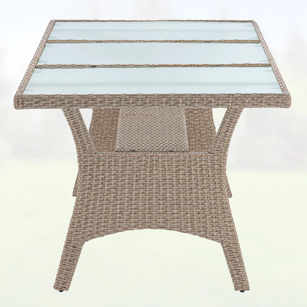 Polyrattan Gartentisch Takeo Creme 190x90x74cm Glas 8 Polyrattan Gartentisch Takeo Creme 190x90x74cm Glas – Bild 6