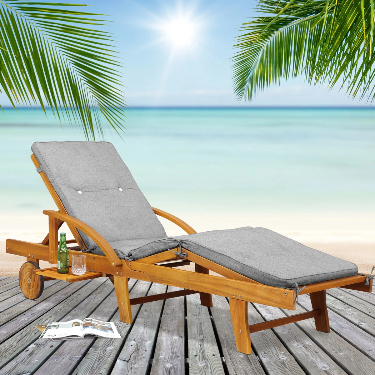 Auflage Sunlounger Orange 195x55x5cm 5 Auflage Sunlounger Orange 195x55x5cm – Bild 3