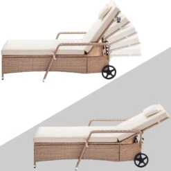 Polyrattan Sonnenliege Creme/Creme 193x90x43cm -Gartenmöbel Geschäft fdce94792036ded148b635f175625f02 de 995629d 02 1
