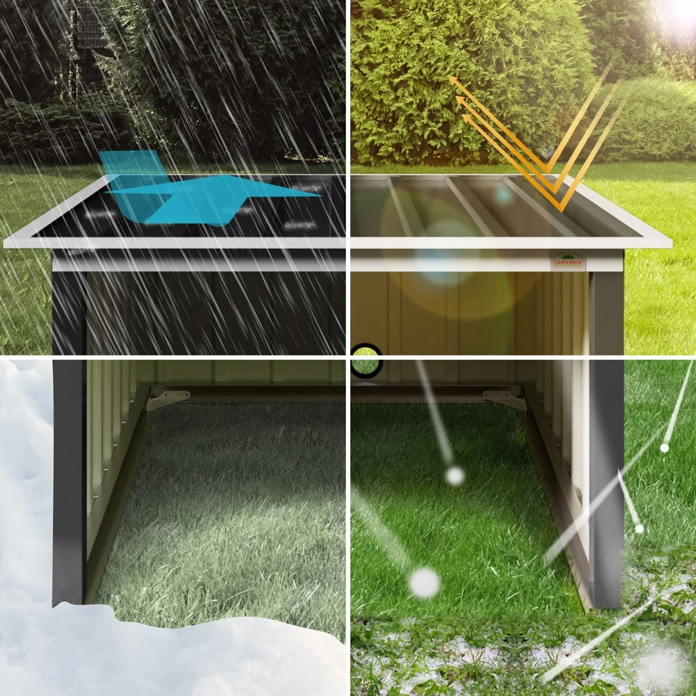 Mähroboter Garage Anthrazit Metall 89x90x54cm 7 Mähroboter Garage Anthrazit Metall 89x90x54cm – Bild 5